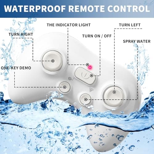 BLmukce 2.4GHz Remote Control Shark Toy for Pool, 1:18 Scale High Simulation RC Shark with Light & Spray Water, Electric Remote Controlled Swimming Water Pool Toys for 4 5 6 7 Year olds Kid Boys Girls - Thumbnail 4