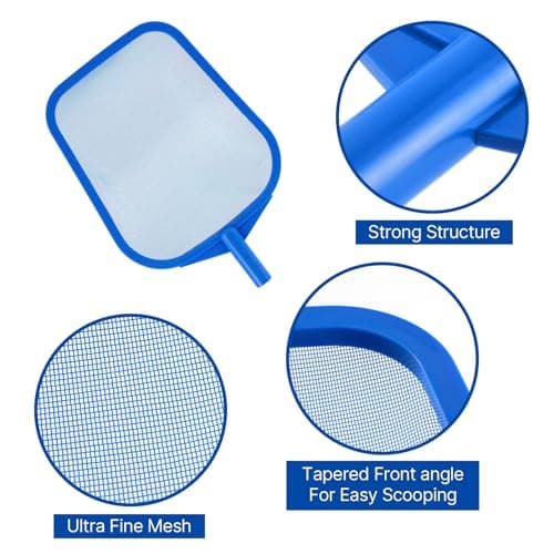 coclothy Pool Net - Pool Skimmer Net with 5 Section Detachable Poles, 22.2''- 59.1'', Skimmer Net with Fine Mesh Net, Pool Leaf Net - Thumbnail 3