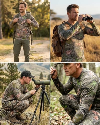 ARRIS Ghost Veil Camo Hunting Long Sleeve Shirt for Men – Lightweight Stretchable Elastic Shirt, UV Sun Protection & Cooling Breathable for Hunting Hiking Fishing Camping - Thumbnail 5