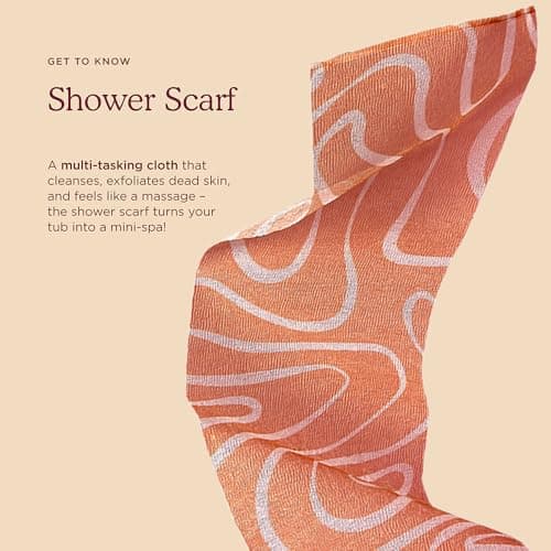 HANNI Extra-Long Shower Scarf, Japanese-Inspired Exfoliating Body Scrubber, Loofah-Like Wash Cloth for Dead Skin Removal (Pack of 1) - Thumbnail 3