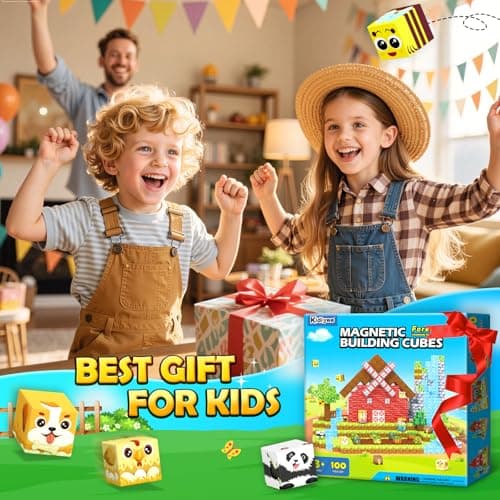 Magnetic Blocks, Build Mine Magnet World Forest Farm Edition, Magnetic Building Blocks for Kids Ages 4-6 6-8 8-12, Sensory STEM Toys for Boys & Girls - Thumbnail 6