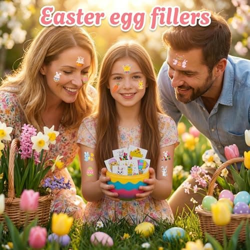 GgXanthyll Easter Temporary Tattoos,150 PCS, Easter Basket Stuffers, Party Favors, Waterproof, Non-Candy Party Favors Gifts - Thumbnail 3