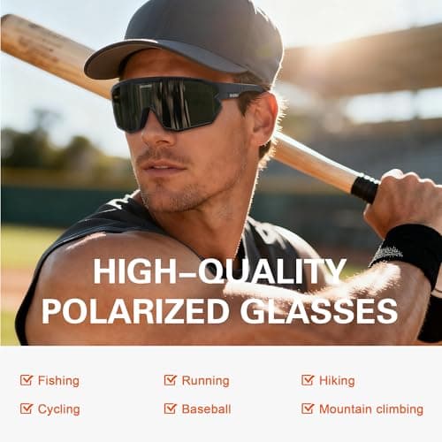 suoso Polarized Sports Sunglasses-Men-Women Cycling-Sunglasses: Running Sun Lightweight Sun Glasses UV Protection Fishing - Thumbnail 2