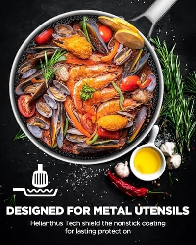 Nonstick Sauce Pan with Lid, Non-Toxic Tri-Ply Hybrid Ceramic Saucepan, 1.5&2.5 Quart Stainless Steel Pans, PFAS/PFOA/PTFE Free, Dishwasher & Oven Safe, Induction Compatible - Thumbnail 6