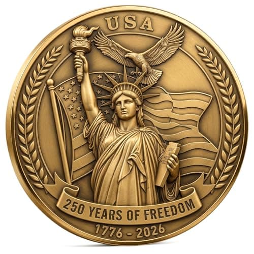 America 250th Anniversary Challenge Coin – Statue of Liberty Freedom Coin,1776–2026 USA Commemorative Coin,250 Years of American Freedom Coin - Image 1
