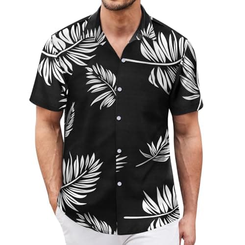 Hawaiian Shirt for Men Short Sleeves Tropical Printed Casual Button Down Summer Beach Floral Shirts - Image 1