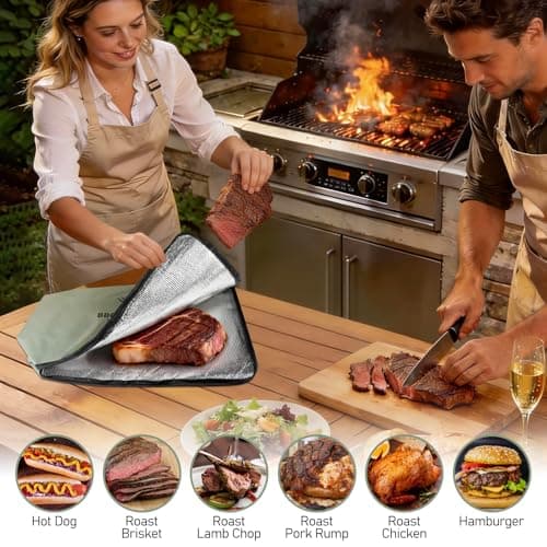 BANGIE BBQ Blanket for Resting Meat, Seamless Leakproof Smoker Bag, Insulated Meat Resting Bag for Large Brisket & Turkey, Grease-Resistant Smoker Accessories Gift for Men Dad Husband, 21in (Green) - Thumbnail 5