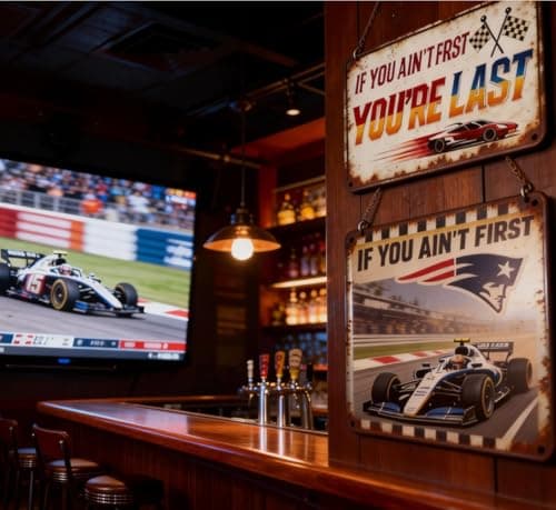 Funny Metal Sign for Garage signs, man cave decor, If You Ain't First You're Last Tin Sign – Vintage Racing Wall Decor car decor for room, Workshop, Bar man cave accessories – Racing Gifts for Men Distressed Retro Wall Garage Gifts for men garage signs vintage – 8x12 Inch 03 - Thumbnail 2
