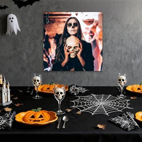 Halloween Custom Canvas Prints with Your Photos, Framed Canvas Wall Art Decorate Your Home, Halloween Interior Living Room, Bedroom and Party (16“ X 16") - Thumbnail 4