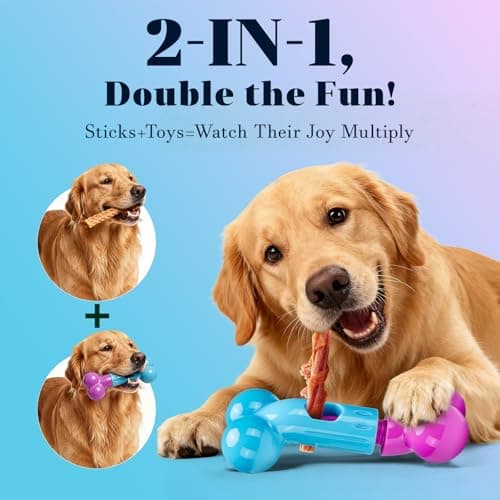 Apasiri Bully Stick Holder for Medium/Large Dogs - Anti-Choking, Prevents Swallowed Ends - Nylon Dog Chew Toy - Dishwasher Safe, Pink - Thumbnail 4