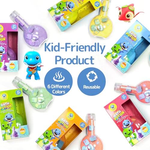 SWCANDY Bath Toys Kids Bath Bombs Potion, 6 Pack Non-Toxic Bathtub Colorful Foam Bubble Science Sensory Bath Play Soap Magical Fizzes Eruption Tub Safe and Stain Free for Ages 3+ Boys Girls Toddlers - Thumbnail 6
