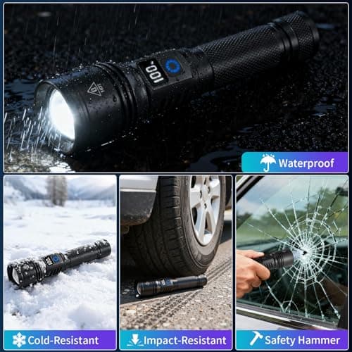 Rechargeable Flashlights High Lumens 2Pack, 5Modes Super Bright Flashlight Rechargeable, LED Flashlight Powerful, Handheld Tactical Flash Lights for Home Emergencies Camping Essentials, Gifts for Men - Thumbnail 5