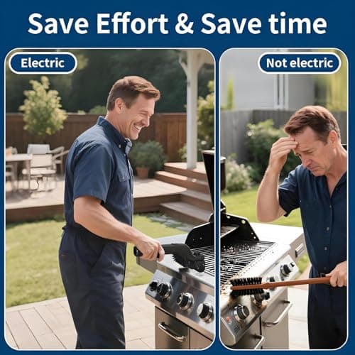 Electric Grill Brush Rechargeable, 3 Powerful Speed BBQ Grill Brush for Outdoor Grill, 180° Adjustable, Stainless Steel Rotary Brush Head, Automatic Grill Cleaning Brush for Camping Outdoor Grill - Thumbnail 3