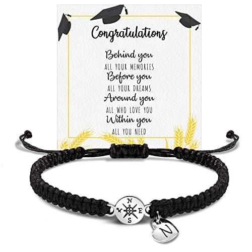 Btysun Graduation Gift for Her 2026 M Initial Bracelets for Women Class of 2026 Gifts Teen Letter N Charm Link Braided Birthday Christmas Jewelry - Image 1