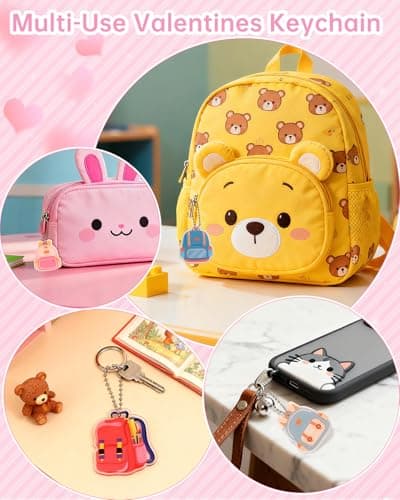 Eossth 24 Pack 144Pcs Class Redwards for Kids Classroom,with Acrylic Keychain,Greeting Card,Post-it notes,Eraser,Pencil Sharpener,Packaging bag,Party Favor for School Gift Exchange - Thumbnail 4