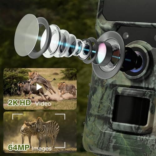 WIMIDING Cellular Trail Camera Solar, 4G LTE Game Cameras 64MP 2K HD Live Streaming,Night Vision Outdoor Camera,Rechargeable Wildlife Camera Deer Cams for Backyard（64GB TF Card Included - Thumbnail 5