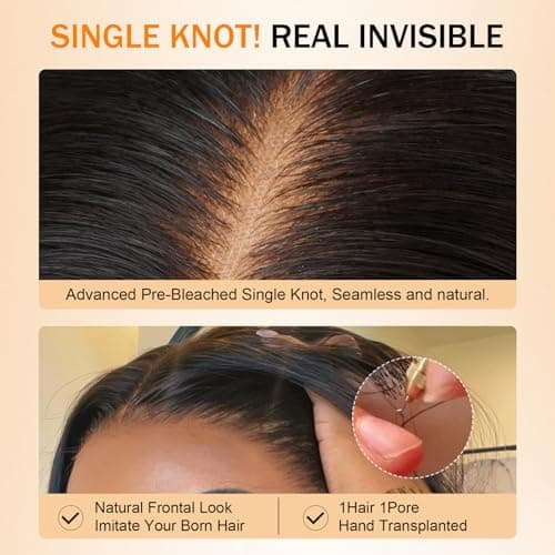 Burmese Curly Wig Human Hair Glueless Wigs Pre Plucked Pre Cut Pre Bleached Wear and Go 13X4 Upgrade HD Lace Front 250% Density Drawstring Wig Ear to Ear Lace Natural Color 100% Virgin Hair 16inch - Thumbnail 6