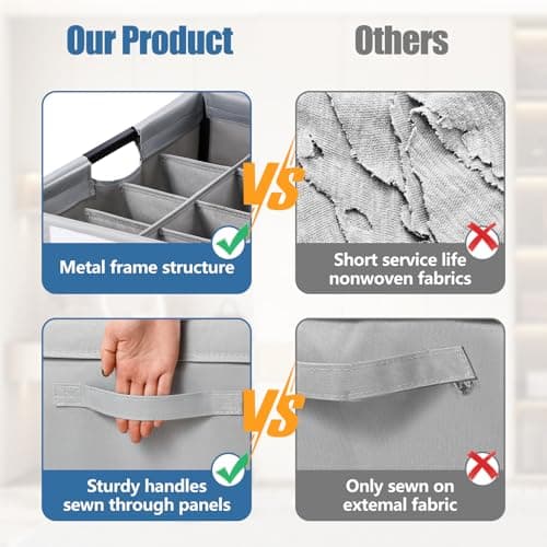 HOUSE AGAIN Shoe Organizer for Closet, Foldable Shoe Storage Organizer Box with Wheels and Adjustable Dividers, Sturdy Metal Frame Fits up to 16-32 Pairs, Large Shoes Storage with Clear Cover - Thumbnail 5