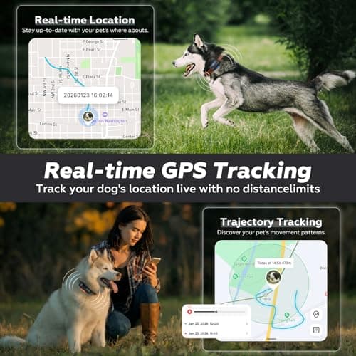 DBDD AI GPS Tracker for Dogs (30lbs+) - Real-Time Location & AI Health Assistant, Electronic Fence Collar for Escape Artists, Waterproof Dog GPS Tracker for Medium Large Dogs, iOS Android - Thumbnail 4