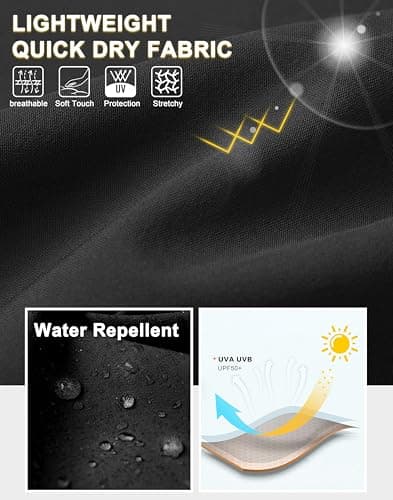 Pudolla Men's Hiking Cargo Shorts Lightweight 7" Travel Casual Shorts for Men Golf Work Outdoor with 5 Zipper Pockets(Black Medium) - Thumbnail 5