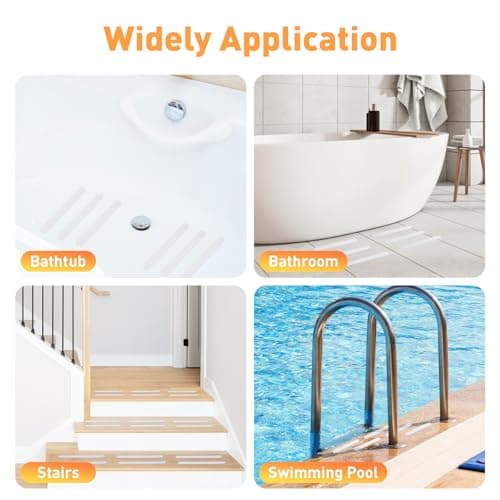 AGPTEK 36PCS Bathtub Non Slip Stickers, Anti-Slip Shower Strips with Strong Adhesive for Bath Tub Shower Bathroom Edge of Swimming Pool Stairs Ladders Boats, Clear - Thumbnail 5