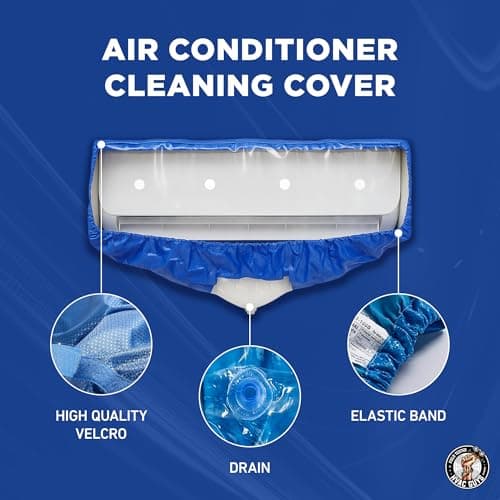 Mini Split Cleaning Bag | 360 Waterproof Design | Fits Systems 27in - 39in Long | Mini Split Cleaning Kit Includes Overspray Guards and Drain Hose - Thumbnail 6