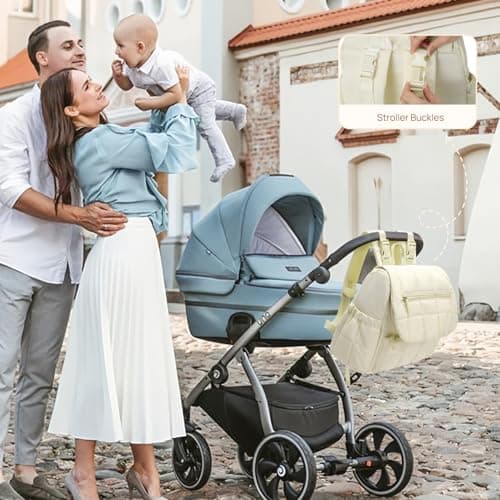 Telena Diaper Bag Mini Diaper Backpack with Changing Pad, Puffer Baby Travel Bag with Insulated Pockets, Stroller Straps, Beige - Thumbnail 2