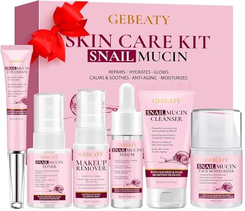 Gifts for Women,Skin Care Set,Anti-aging Moisturizing Repair Soothing Snail Mucin Serum Hydrating Facial Skin Care Routine Kit for Dull Skin & Dry Skin,Travel Skincare Gift Set Teenage Teen Girl Gifts - Image 1