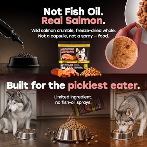 Pup Choice Wild Catch Treats – Freeze Dried Salmon & Sweet Potato Dog Treats – Single Protein, 43% Protein, 3% Omega-3 – Raw Training Treats & Meal Topper – Grain Free – 5.5 oz (300 Count) - Thumbnail 2