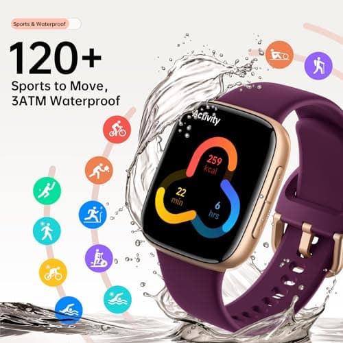 Smart Watches for Women for iPhone & Android Phones, 1.85"AMOLED Smart Watch with Heart Rate/ SpO2/ Sleep Monitor,3ATM Waterproof, Calls & Messages, 120+ Sports Modes FitnessWatch, Dynamic Dials - Thumbnail 5