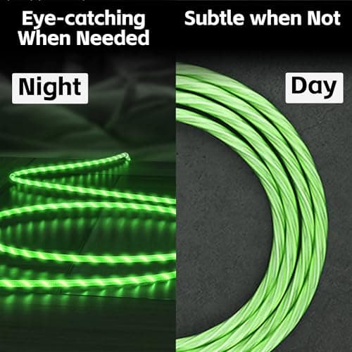ComfyBay 6.6FT USB C Charging Cable, Flowing Light Up Charger Cord, Compatible with Samsung Galaxy, iPhone 16/15, iPad, and More (Green) - Thumbnail 2