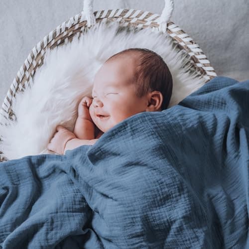 GLLQUEN BABY Muslin Swaddle Blankets, 2-Pack Neutral Receiving Blanket Swaddling for Newborn Boys and Girls, Breathable Swaddle Wrap for Infant, Baby Essentials, Registry & Gift, 40 x 38 inches - Thumbnail 2