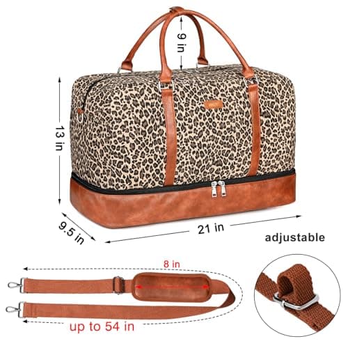 IBFUN Weekender Bags for Women, 21" Weekender Travel Bag, Travel Duffle Bag with Shoe Compartment Carry on Overnight Duffel Bag for Weekend Travel Business Trip - Thumbnail 3