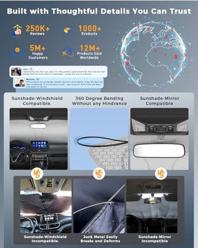 helloleiboo Graphene Car Windshield Sun Shade Car Sun Shade for Windshield with Heat Absorption Coating Foldable Design with UV Protection to Keep Your Car Interior Cooler Silver (Medium-59 × 30 in) - Thumbnail 5