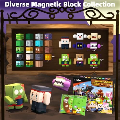 GobiDex 108PCS Magnetic Blocks & Figures Crew Playset, Build Weird Monster MagWonder with STEM Building Toys, Pretend Play Montessori Gift for Boys and Girls 3+ Years Old - Thumbnail 4