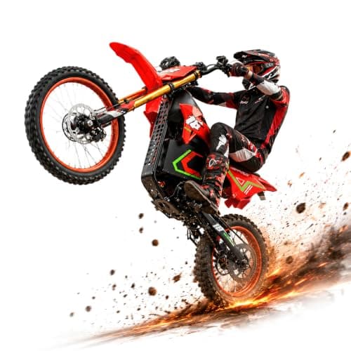 HAPPYRUN F18 Electric Dirt Bike Mid-Drive Motor 6000W Peak, Electric Motorcycle 60V 30Ah Removable Battery, 60-Mile Range, 46mph, Dual Hydraulic Brakes & Full Suspension Electric Motorcycle - Image 1