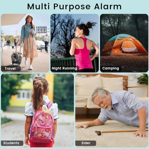 TIPSEAN Personal Safety Alarm - 135dB Ultra Loud Siren with LED Strobe Light, USB-C Rechargeable, Compact Keychain Alarm for Women/Men, Emergency Flashlight & Vibration Alert(Blue) - Thumbnail 5