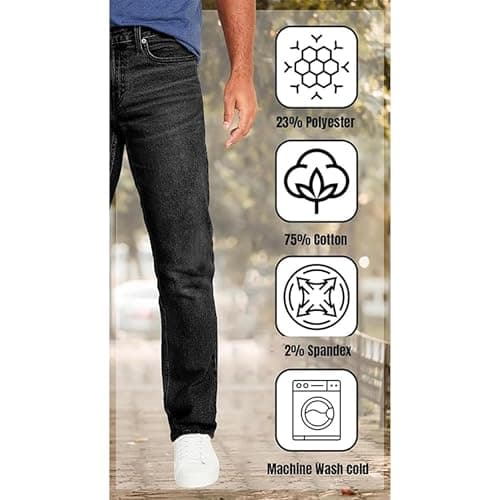 Galaxy by Harvic Mens Jeans 3-Pack Flex Stretch Slim Straight Pants - 5 Pocket Comfort Stretch Jeans for Men, Sizes 30-42 - Thumbnail 4