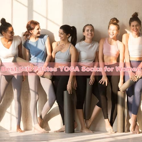 BISOUSOX Pilates Socks Grip Socks, Grippy Sock Woman Yoga Slipper Crew Ankle Non Slip Sticky Barre Ballet Sock Hospital - Thumbnail 2