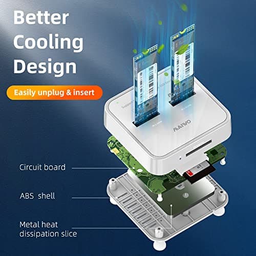 MAIWO K3016SD NVMe SATA SD 3 Bay SSD Docking Station, 10Gbps M.2 SSD Reader Adapter Enclosure, Compatible SD Express/M.2 NVMe SATA SSD. (Not Support Clone) - Thumbnail 5