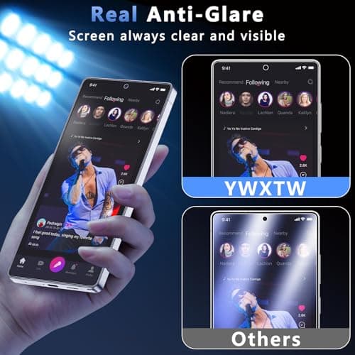 YWXTW 2 Pack Matte Screen Protector for Samsung Galaxy S26 Ultra + 1 Set Camera Lens Protector, [Smooth as Silk] [Fingerprint Unlocking] Anti Glare Anti Fingerprint Tempered Glass Screen - Thumbnail 6