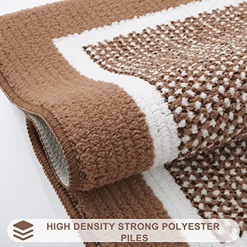 Colorxy Indoor Door Mat, Non-Slip Absorbent Resist Dirt Entrance Mat, Sturdy Low-Profile Inside Floor Carpet Mats, Washable Front Entry Doormats for Entryway, 47''x20'', Brown - Thumbnail 4