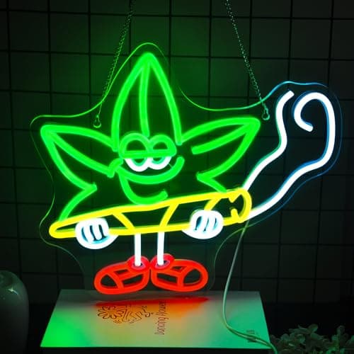 Ebdobgbs Leaf Neon Sign Led Neon Lights Neon Signs for Wall Decor Light Up Sign for Birthday Party Club Gift - Thumbnail 4