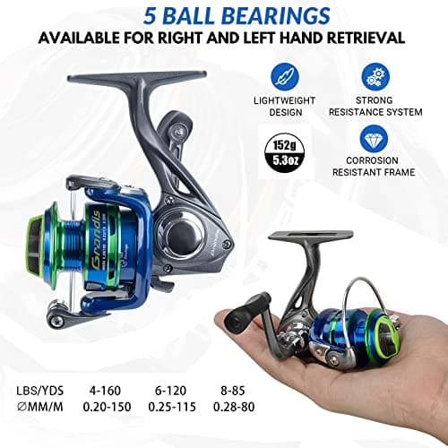 QualyQualy Ice Fishing Rod Reel Combo Complete Set Ice Fishing Gear with Backpack Seat Ice Cleats Ice Fishing Jigs Line Full Ice Fishing Kit - Thumbnail 6