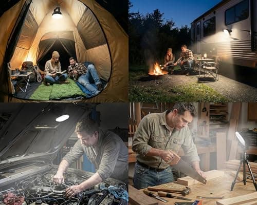 DANCINGBOAR 4000LM Camping Light Rechargeable, 3 Lighting Modes, 30W Portable Tent Light with Magnet, IP65 Waterproof Hanging Light for Camping, Hiking, Emergency, Hurricane, Power Outages (Black) - Thumbnail 2