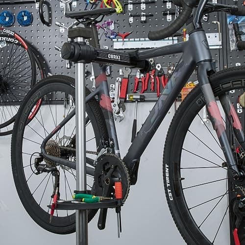 corki Cycles Bicycle Repair Stand Maintenance Work Stand - Max 38Kg or 83.8 lbs Stable Heavy Duty Portable Bike Mechanic Stand with Adjustable Height 35.6"-57.7" for Mountain Road Carbon Fiber Bikes - Thumbnail 2
