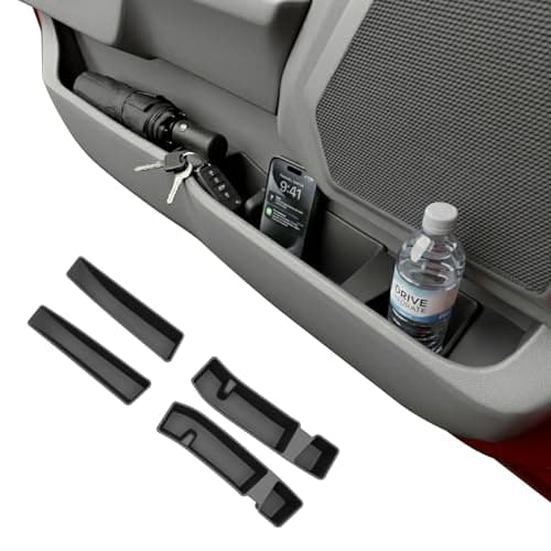 Maxzina Door Side Storage Tray Compatible with 2021-2025 2026 Ford F150 TPE Side Door Organizer Insert Box Car Side Phone Pocket for 2024 F-150 Accessories (Front 4PCS) - Image 1