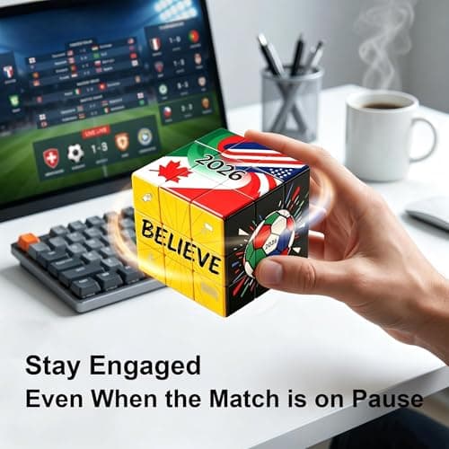 2026 World Soccer Cup 3x3 Cube Puzzle, Unique Football Souvenir Featuring Host Cities & Believe Design, End of Season Soccer Gifts, Coach Desk Decor & Team Party Favors - Thumbnail 5