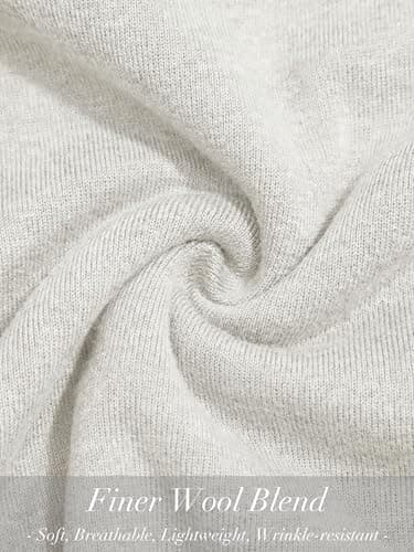 LaGracia Wool Blend Sweaters for Women Crewneck Short Sleeve Lightweight Sweater Office Summer Outfits Beige 2XL - Thumbnail 6