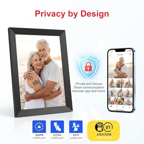 Digital Picture Frame, Frameo 10.1 Inch WiFi Electronic Photo Frame, 1280x800 HD IPS Touch Screen, Auto-Rotate, Wall Mountable, Easy Setup to Share Moments Instantly via Frameo App, Gifts for Mom - Thumbnail 6